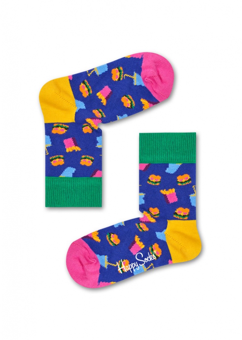 Happy Socks 2-Pack Hamburger Socken Kinder Türkis | Schweiz 01738DLXC