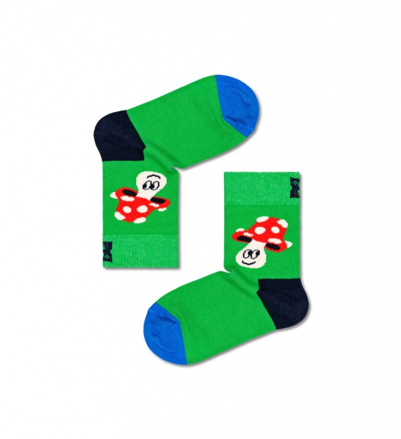 Happy Socks 2-Pack Happy Mushroom Socken Kinder Grün | Schweiz 39127RKNU