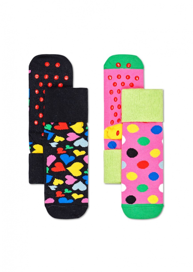 Happy Socks 2-Pack Heart Anti-Slip Socken Kinder Mehrfarbig | Schweiz 80327NZLR