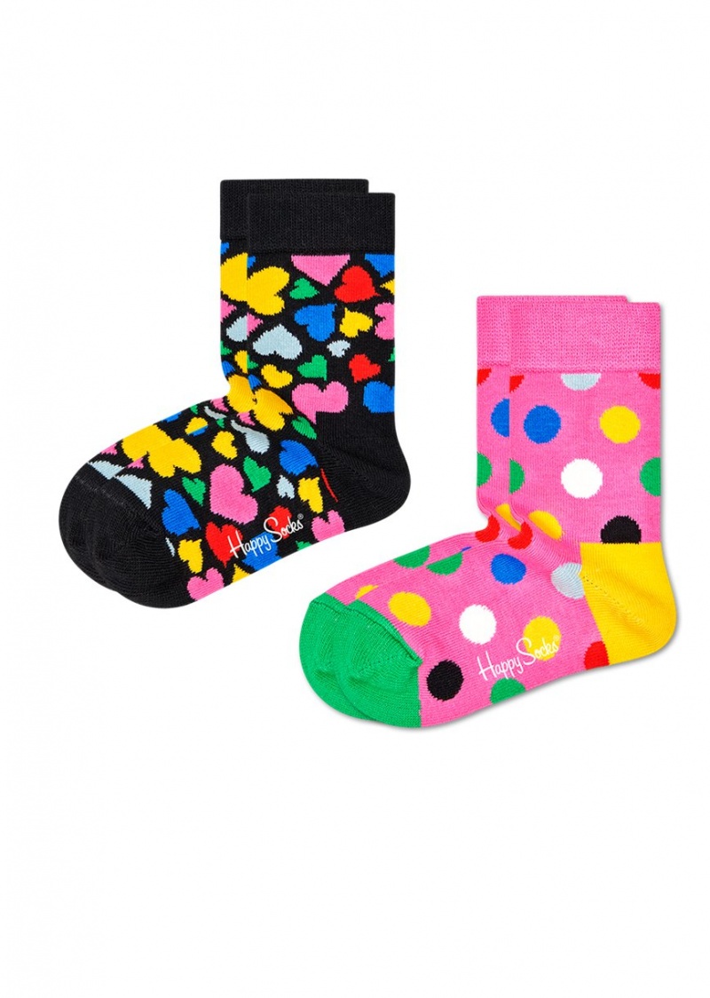 Happy Socks 2-Pack Heart Socken Kinder Schwarz | Schweiz 74259LFPA