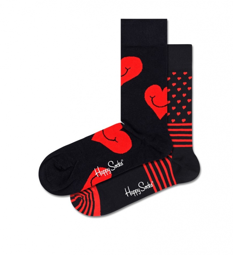 Happy Socks 2-Pack I Heart You Socks Gift Set Unisex Schwarz | Schweiz 76904UTDY