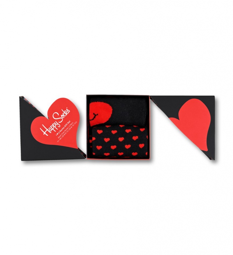 Happy Socks 2-Pack I Heart You Socks Gift Set Unisex Schwarz | Schweiz 76904UTDY