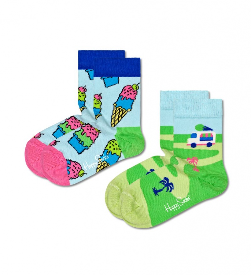 Happy Socks 2-Pack Ice Cream Socken Kinder Türkis | Schweiz 17026YQJT