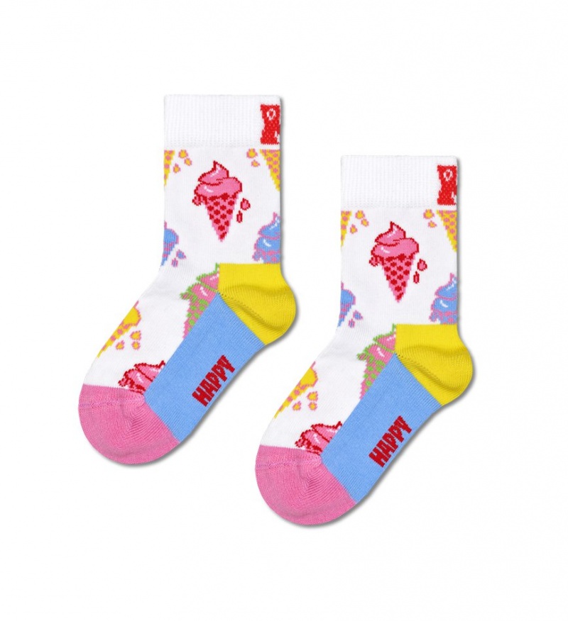 Happy Socks 2-Pack Ice Cream Socken Kinder Weiß | Schweiz 01976EVDO