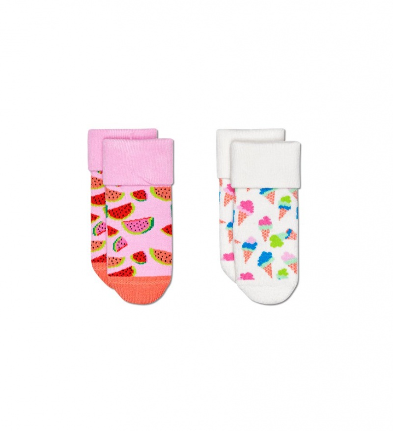 Happy Socks 2-Pack Ice Cream Terry Socken Kinder Mehrfarbig | Schweiz 21490WTJV