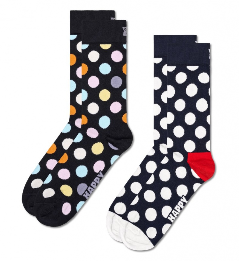 Happy Socks 2-Pack Klassische Big Dot Socken Unisex Schwarz | Schweiz 56437TDUE