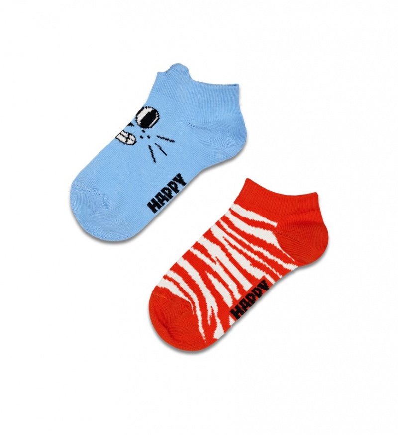 Happy Socks 2-Pack Low Cat Socken Kinder Blau | Schweiz 87964FWGN