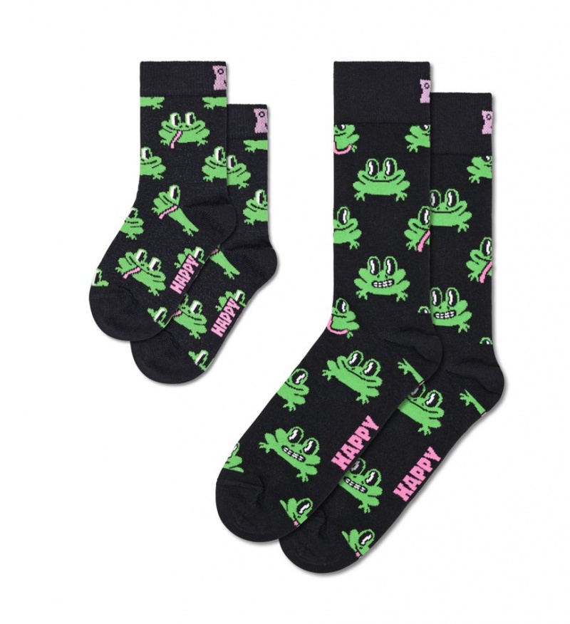 Happy Socks 2-Pack Mini & Me Froggys Gift Set Unisex Schwarz | Schweiz 72046LTKZ