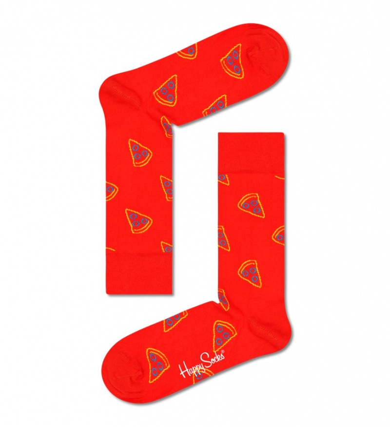 Happy Socks 2-Pack Mini & Me Pizza Socks Gift Set Kinder Rot | Schweiz 82506WFAD