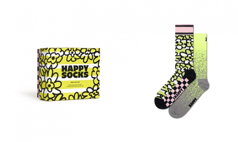 Happy Socks 2-Pack Party Socks Gift Set Unisex Gelb | Schweiz 04678WZAT