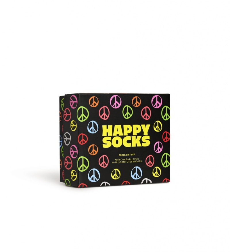 Happy Socks 2-Pack Peace Socks Gift Set Unisex Schwarz | Schweiz 75231ESZF