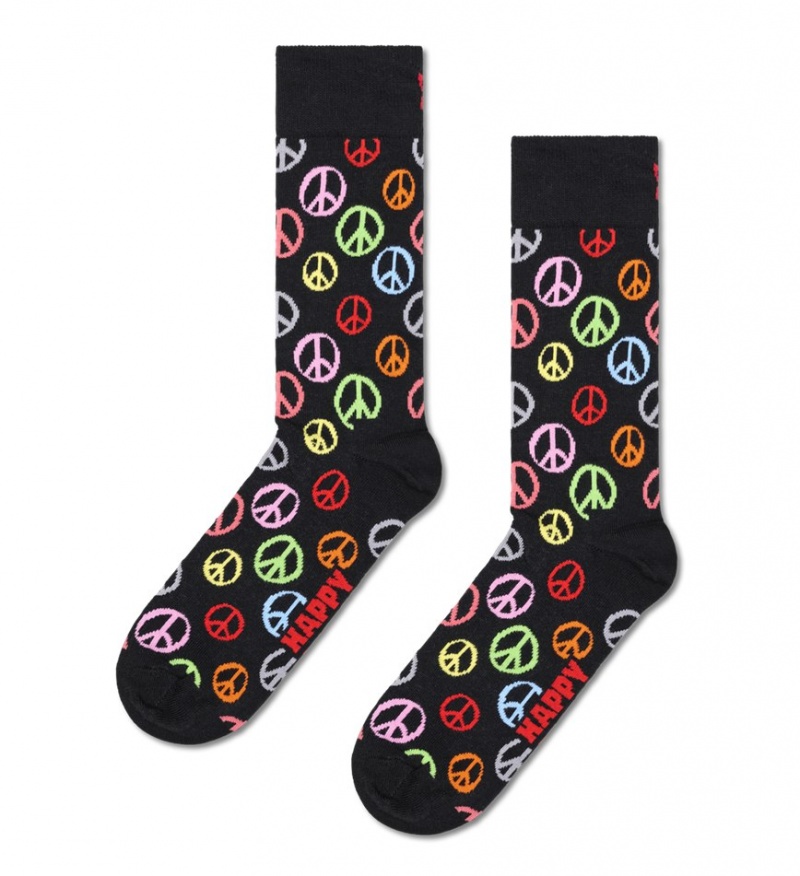 Happy Socks 2-Pack Peace Socks Gift Set Unisex Schwarz | Schweiz 75231ESZF