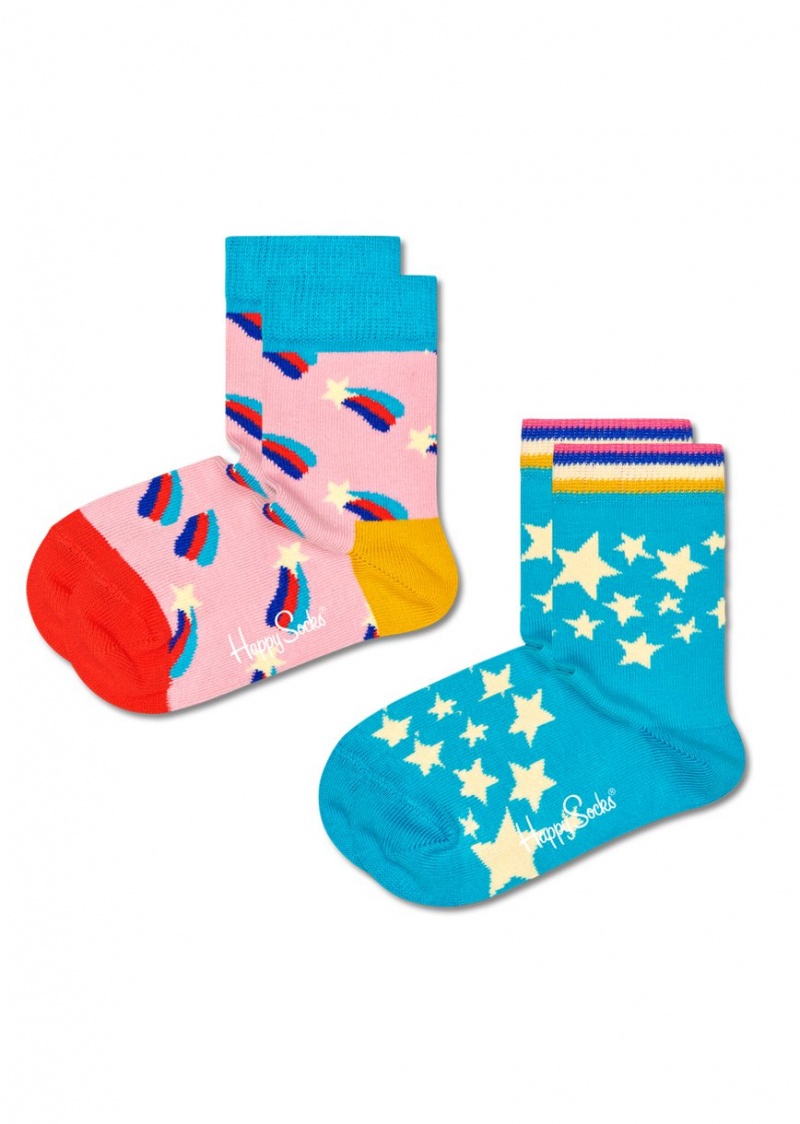 Happy Socks 2-Pack Shooting Star Socken Kinder Hellrosa | Schweiz 19540SXJE