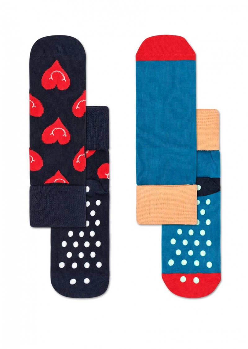 Happy Socks 2-Pack Smiling Heart Anti-Slip Socken Kinder Mehrfarbig | Schweiz 97850WZOI