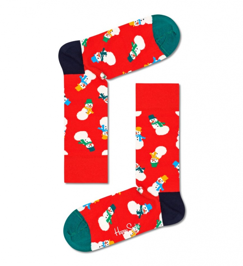 Happy Socks 2-Pack Snowman Socks Gift Set Unisex Rot | Schweiz 79642GYBX