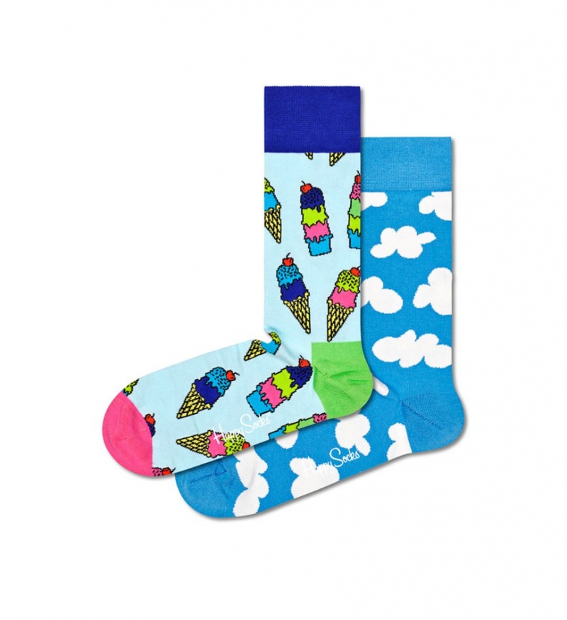 Happy Socks 2-Pack Sunny Day Socks Gift Set Unisex Hellblau | Schweiz 56947XGML