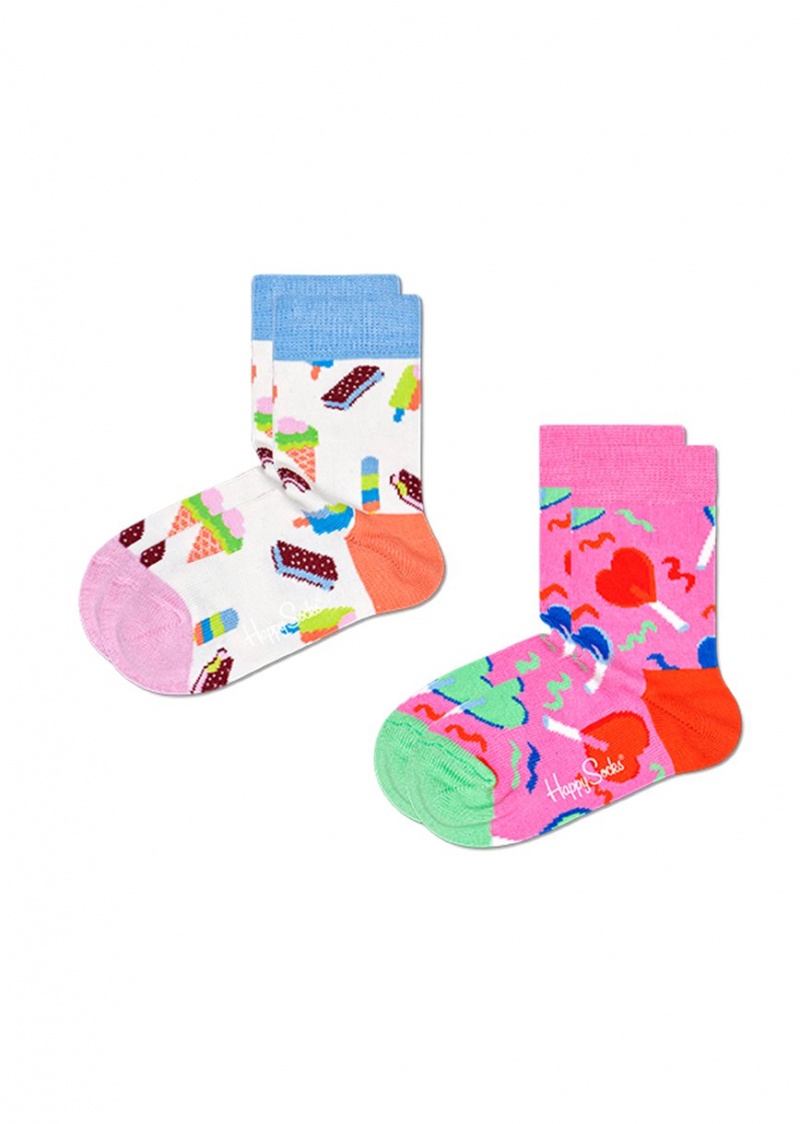 Happy Socks 2-Pack Sweets Socken Kinder Weiß | Schweiz 23071UJWI