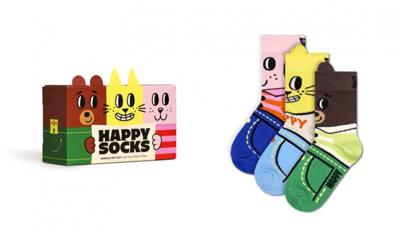 Happy Socks 3-Pack Animal Gift Set Kinder Rot | Schweiz 29158CHPS