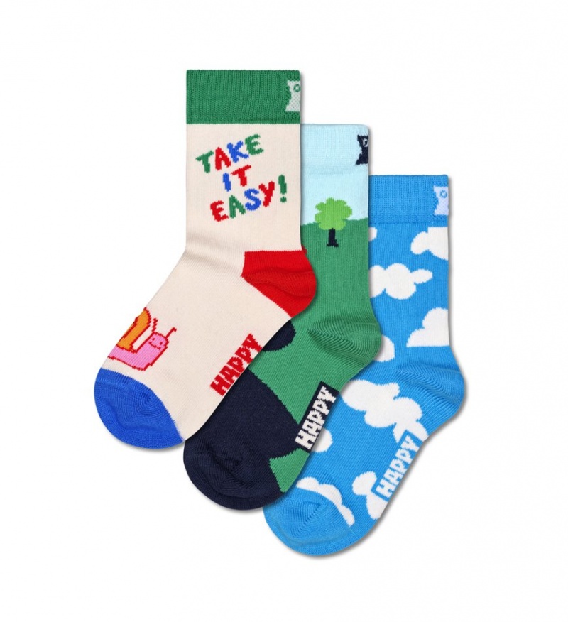 Happy Socks 3-Pack Camera Gift Set Kinder Hellblau | Schweiz 08691NAGD