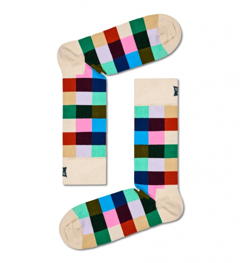 Happy Socks 3-Pack Check It Out Socks Gift Set Unisex Weiß | Schweiz 53278IQPW