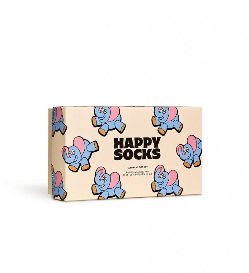 Happy Socks 3-Pack Elephant Socks Gift Set Unisex Schwarz | Schweiz 64138MXSB