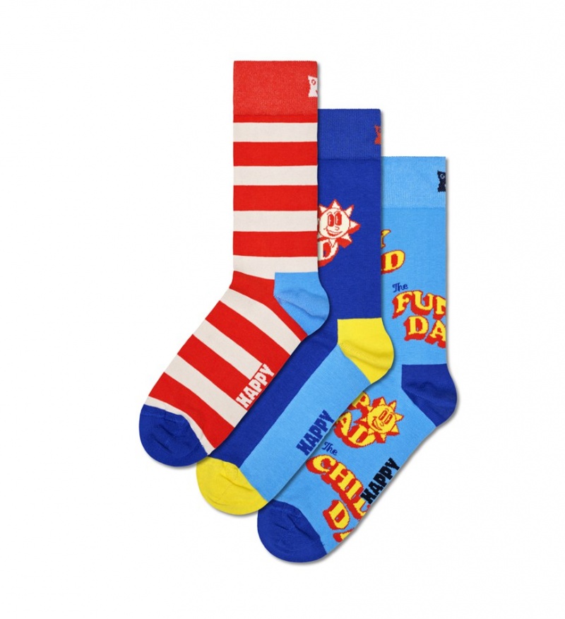 Happy Socks 3-Pack Father Of The Year Socks Gift Set Unisex Navy | Schweiz 25384CEUZ