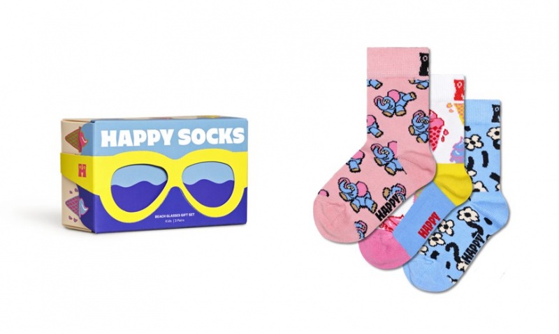 Happy Socks 3-Pack Glasses Gift Set Kinder Hellrosa | Schweiz 67921VCLN