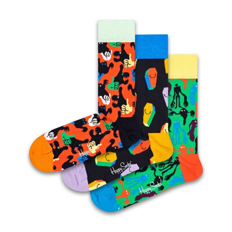 Happy Socks 3-Pack Halloween Socks Gift Set Unisex Schwarz | Schweiz 28735BLWR