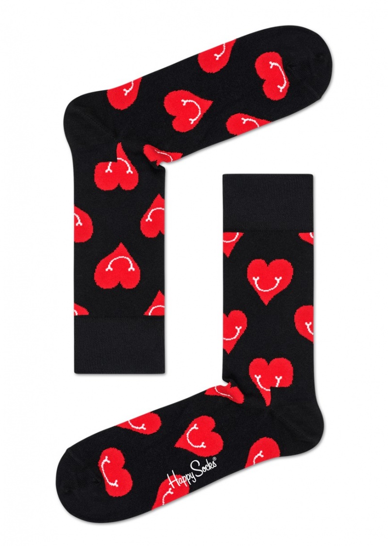 Happy Socks 3-Pack Heart Socks Gift Set Unisex Schwarz | Schweiz 90372HJYA