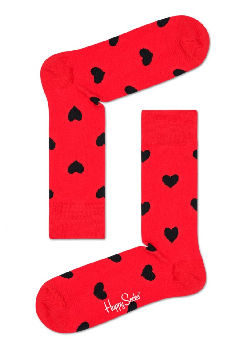 Happy Socks 3-Pack Heart Socks Gift Set Unisex Schwarz | Schweiz 90372HJYA