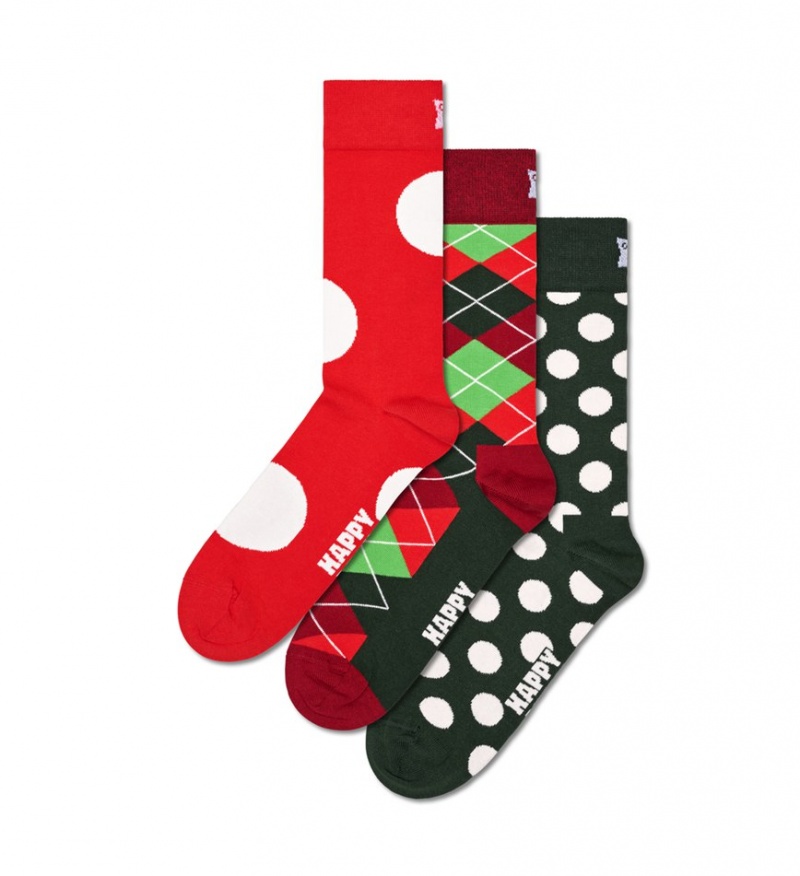 Happy Socks 3-Pack Holiday Classics Gift Set Unisex Rot | Schweiz 87903HEIC