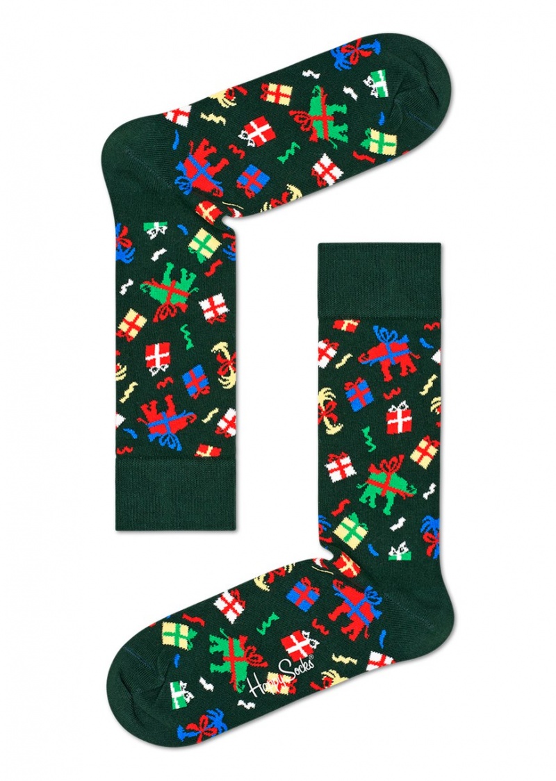 Happy Socks 3-Pack Holiday Socks Gift Set Unisex Dunkelgrün | Schweiz 83547OXUV