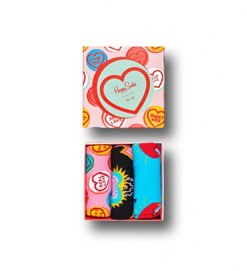 Happy Socks 3-Pack I Love You Gift Set Unisex Hellrosa | Schweiz 10786HBDU