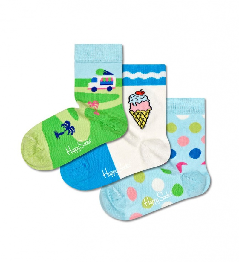 Happy Socks 3-Pack Ice Cream Gift Set Kinder Hellgrün | Schweiz 43018YIDL