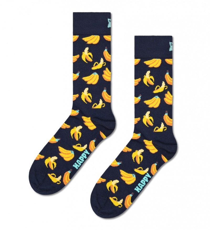 Happy Socks 3-Pack Klassische Banana Socken Unisex Navy | Schweiz 93805RQZN