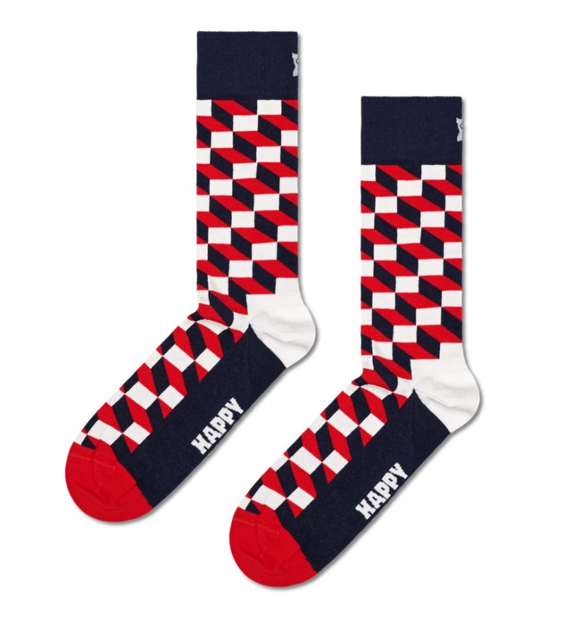 Happy Socks 3-Pack Klassische Filled Optic Socken Unisex Navy | Schweiz 50478RFDK