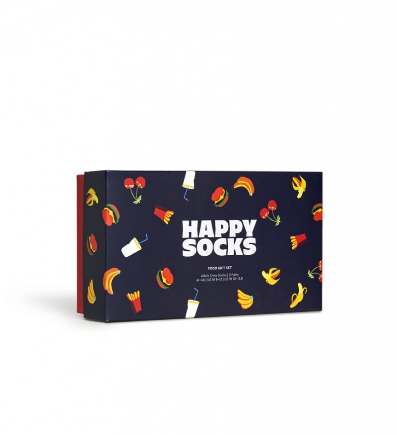 Happy Socks 3-Pack Lebensmittel Socks Gift Set Unisex Navy | Schweiz 16092PUGR