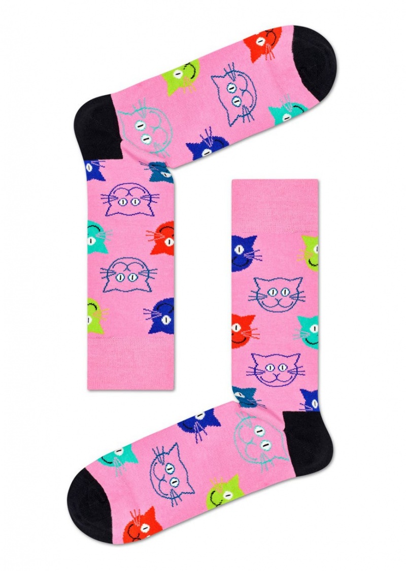 Happy Socks 3-Pack Mixed Cat Socks Gift Set Unisex Navy | Schweiz 92637GVUJ