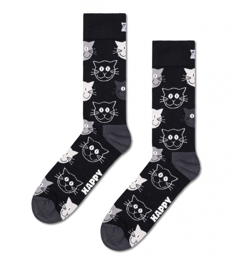 Happy Socks 3-Pack Mixed Cat Socks Gift Set Unisex Navy | Schweiz 19738POMN