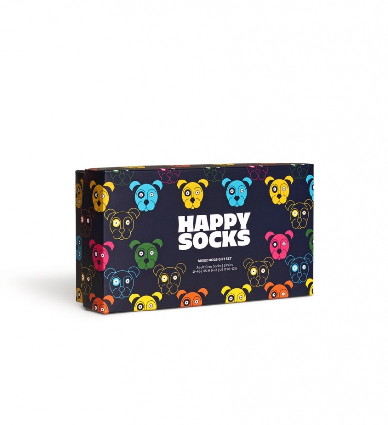 Happy Socks 3-Pack Mixed Dog Socks Gift Set Unisex Navy | Schweiz 54631RSLM