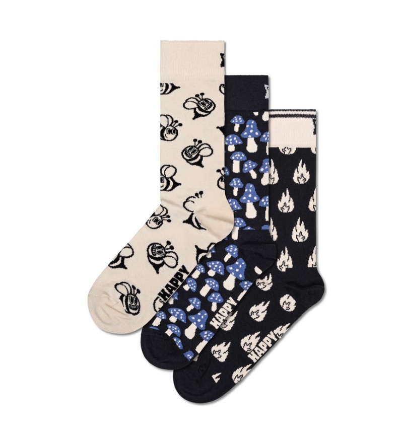 Happy Socks 3-Pack Monochrome Magic Socks Gift Set Unisex Schwarz | Schweiz 03598AKIZ