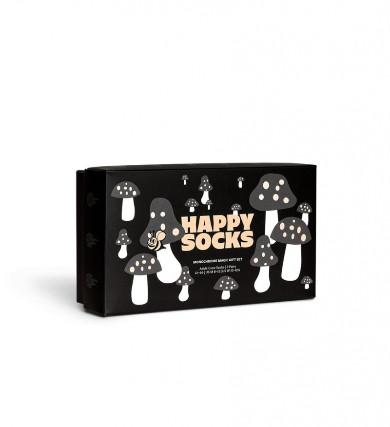 Happy Socks 3-Pack Monochrome Magic Socks Gift Set Unisex Schwarz | Schweiz 03598AKIZ