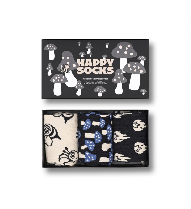 Happy Socks 3-Pack Monochrome Magic Socks Gift Set Unisex Schwarz | Schweiz 03598AKIZ