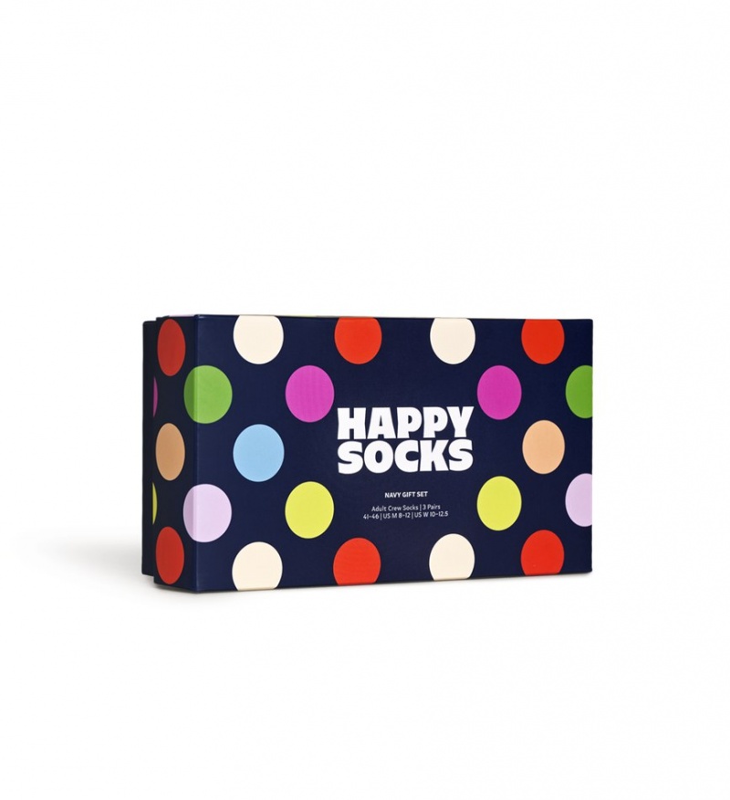 Happy Socks 3-Pack Navy Socks Gift Set Unisex Navy | Schweiz 94182POWF