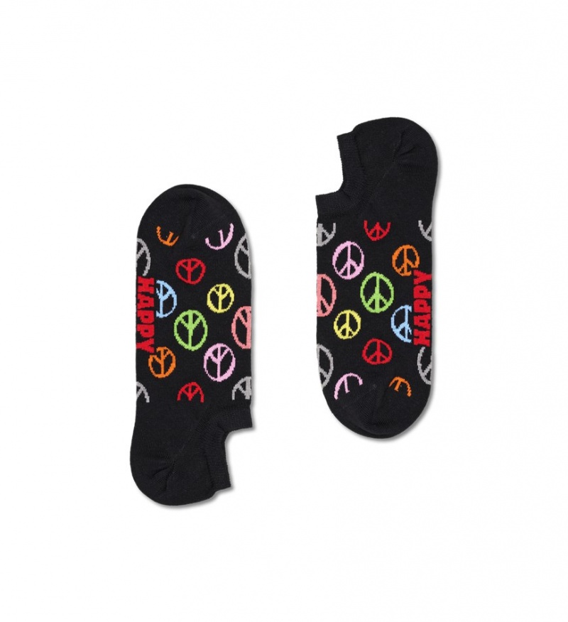 Happy Socks 3-Pack Peace Sign No Show Socken Unisex Schwarz | Schweiz 95431BLKN