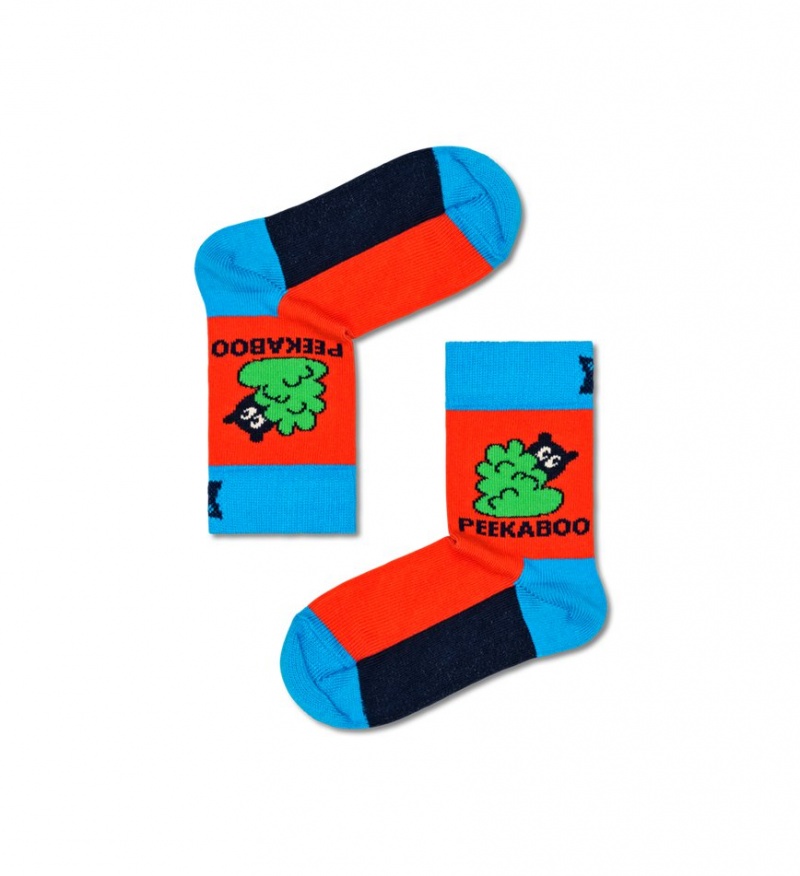 Happy Socks 3-Pack Peek-A-Boo Gift Set Kinder Navy | Schweiz 80713SEQI