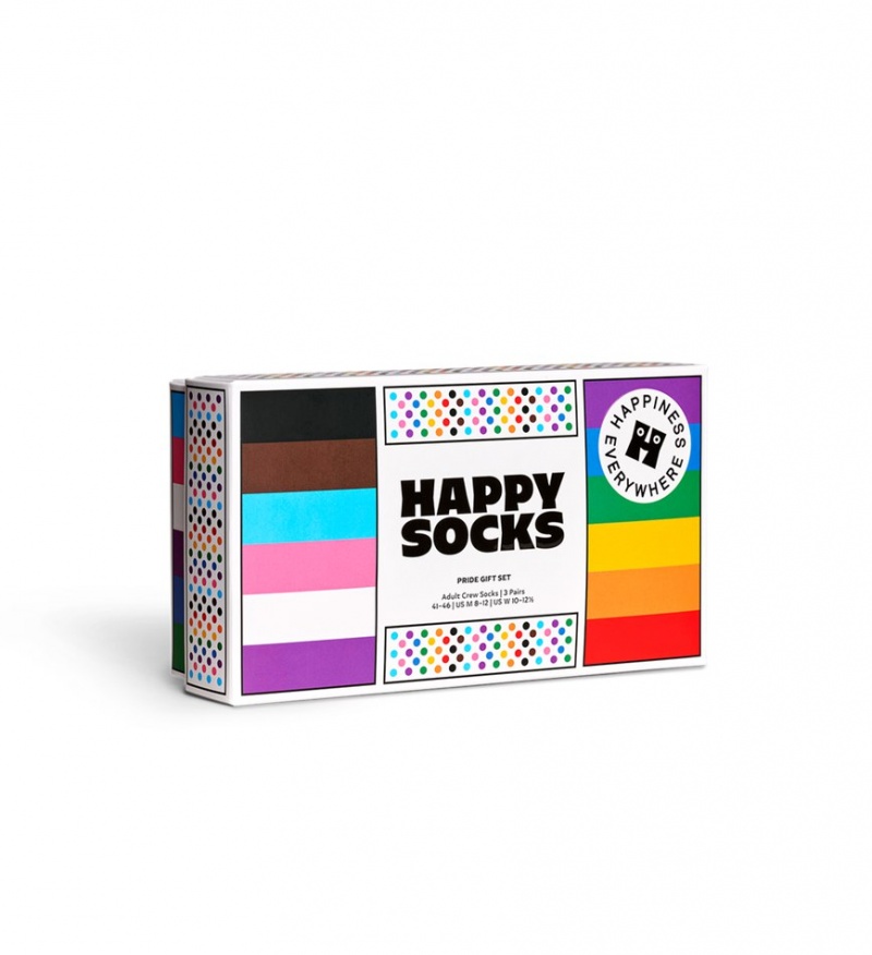 Happy Socks 3-Pack Pride Socks Gift Set Unisex Weiß | Schweiz 35698WCRZ