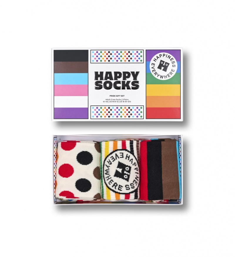 Happy Socks 3-Pack Pride Socks Gift Set Unisex Weiß | Schweiz 35698WCRZ