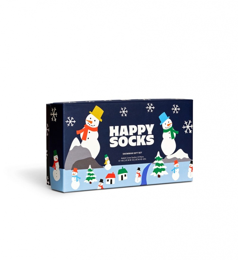 Happy Socks 3-Pack Snowman Socks Gift Set Unisex Navy | Schweiz 57410NDXQ