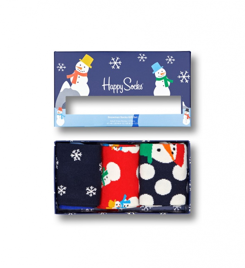 Happy Socks 3-Pack Snowman Socks Gift Set Unisex Schwarz | Schweiz 37819OGBM